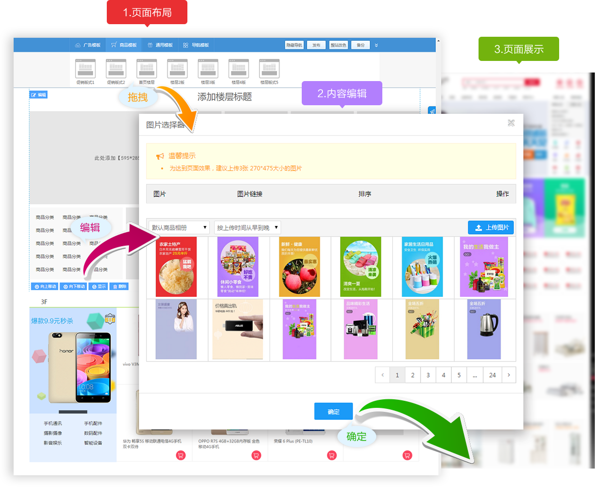 可视化页面装修，所见即所得