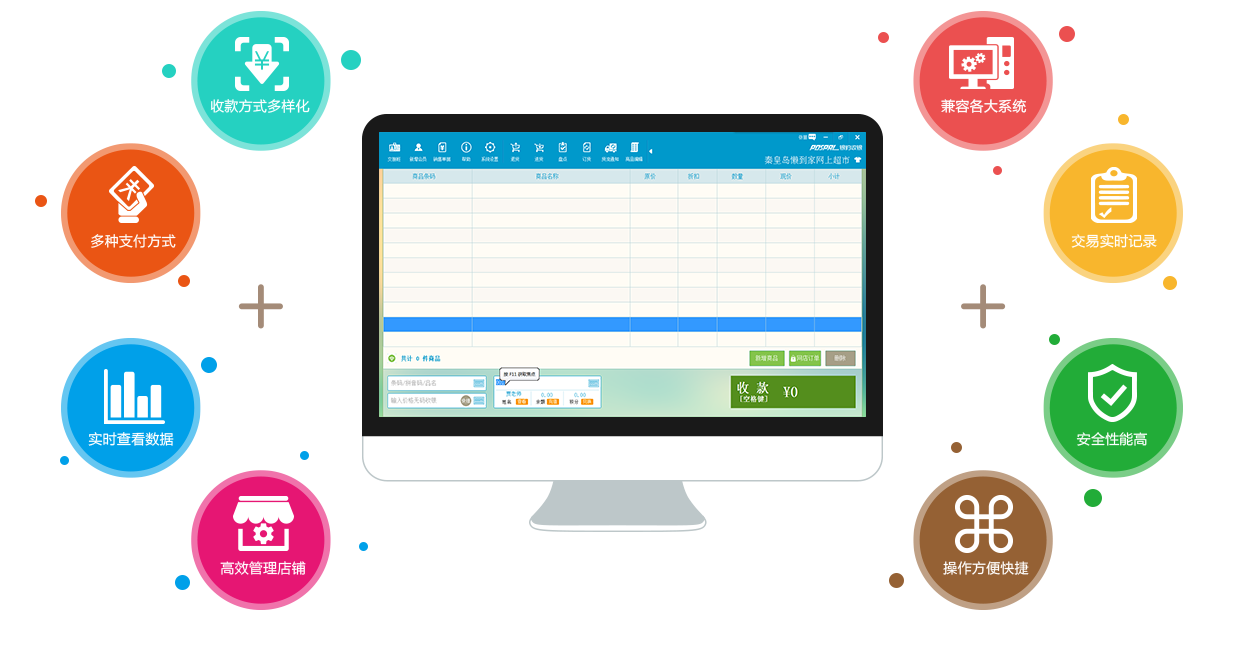 线下实体网点对接收银台，致力于线下网点与线上电商的结合